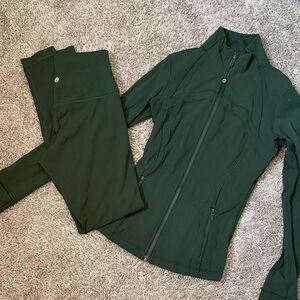 Forest Green Lululemon Jacket and Legging